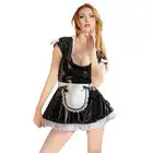 Black Level - Vinyl Maid`s Dress L - kusicielskie przebranie pokojówki. Błyszczące i zadziorne