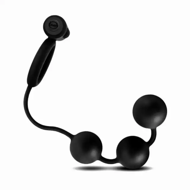 Anal Adventures - Platinum Anal Beads Ultrasilk. Koraliki analne z mocno wibrującym ringiem erekcyjnym. Odkryj nowe doznania!