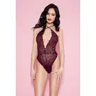 Music Legs - Lace Body With Open Back O/S. Pełne kobiecości koronkowe body w kolorze fioletowym