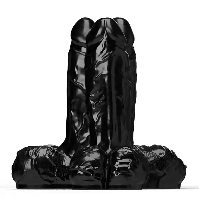 All Black - Gape, Set and Match Black. Ekstremalne potrójne dildo dla fanatyków intensywnej penetracji.