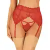 Obsessive - Lonesia Garter Belt L/XL - kuszący czerwony pas do pończoch. Rozpali zmysły