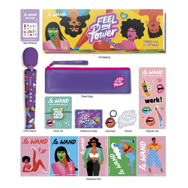 Le Wand - Feel My Power Jade Purple Brown Edidtion - limitowana edycja luksusowego masażera z ilustracjami nowojorskiej artystki