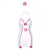 Daring - Hot Nurse Roleplay Set S/M. Strój seksownie niegrzecznej pielęgniarki z czepkiem i pończochami 