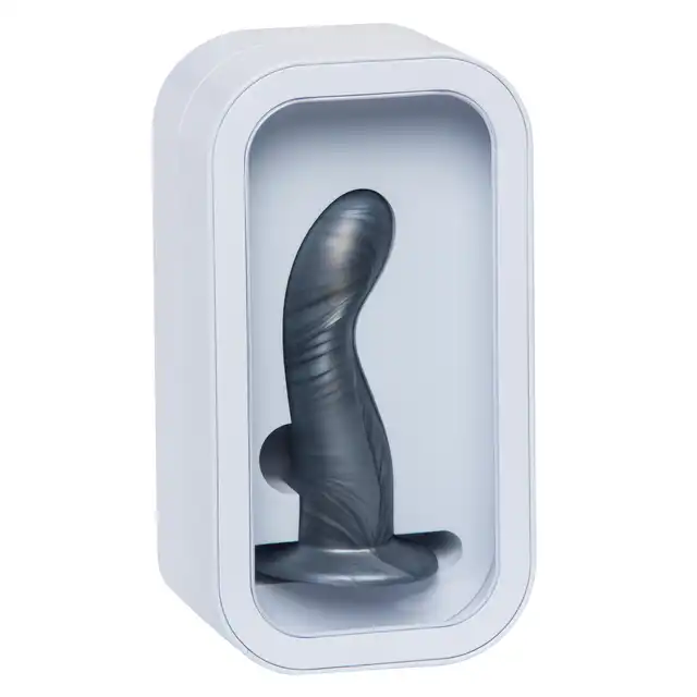 Ylva &amp; Dite - Leda Silver Grey Dildo - srebrzyste dildo wykonane z gładkiego silikonu premium