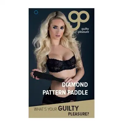 Guilty Pleasure BDSM - Diamond Pattern Paddle. Silikonowa packa z wypustkami w kształcie diamentów. Mocne klapsy w zmysłowym klimacie BDSM