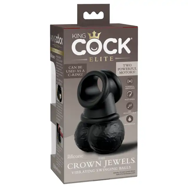 Pipedream - King Cock Elite The Crown Jewels Vibrating. Wibrujące jądra! Używaj jako ring lub dodatek do dild i wibratorów na strap-onie!