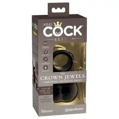 Pipedream - King Cock Elite The Crown Jewels Vibrating. Wibrujące jądra! Używaj jako ring lub dodatek do dild i wibratorów na strap-onie!