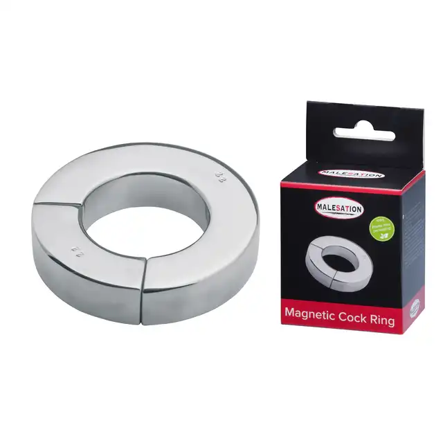 Malesation - Magnetic Cock Ring. Niezwykły pierścień erekcyjny ze stali nierdzewnej. Ring z magnetycznym zamknięciem. Tego jeszcze nie próbowałeś