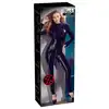 Black Level - Vinyl Jumpsuit XL - czarne, winylowe, seksowne body z możliwością otwartego kroku i biustu