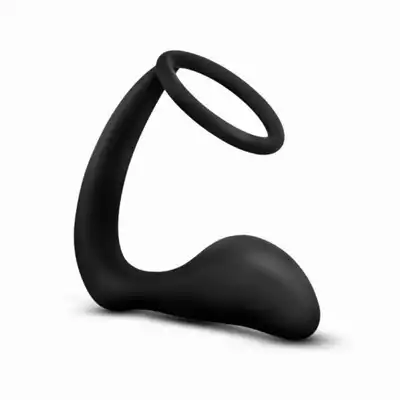 Anal Adventures - Cock Ring Plug. Zatyczka analna z ringiem na penisa z silikonu platynowego. Świetny masaż prostaty