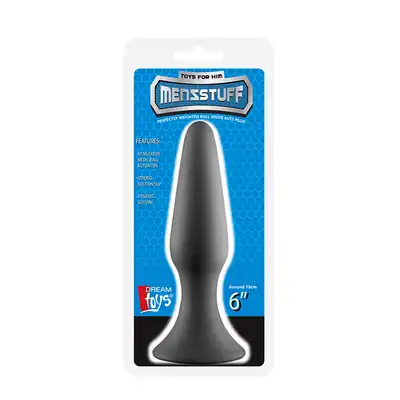 DreamToys - MenzStuff Metal Ball Plug Grey. Silikonowy plug analny z metalową kulką wewnątrz, dla intensyfikacji analnych doznań poprzez drżenie