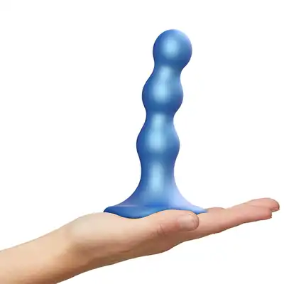 Strap-On-Me - Dildo Plug Balls S Blue - luksusowe dildo o unikatowym kształcie dla jeszcze większej przyjemności