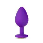 Temptasia - Bling Plug Medium Purple. Średniej wielkości silikonowy plug ze złotym kryształkiem w podstawie. Zabłyśnij przed partnerem