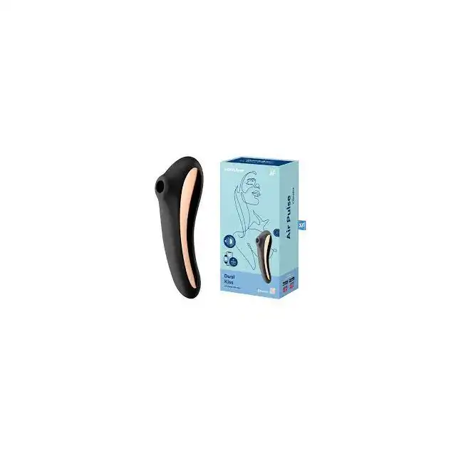 Satisfyer - Dual Kiss Black. Kompaktowy i elegancki wibrator ciśnieniowy i puntu G. Dwa niesamowite urządzenia w jednym.