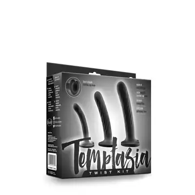 Temptasia - Twist Kit. Zestaw trzech dild o spiralnej strukturze z podstawą w kształcie serca. Stymulujący zestaw treningowy