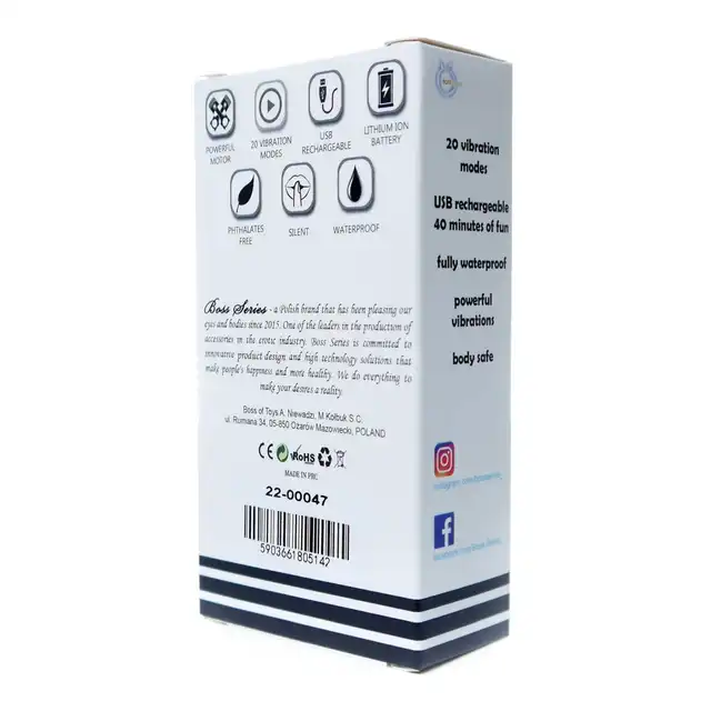 Boss Series - Rechargeable Powerful Bullet. Mini wibratorek, kieszonkowy rozmiar. Potężne wibracje w aż 20 trybach