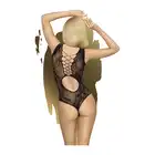 Penthouse - Runway Queen Black S-L - siateczkowe body z elektryzującym dekoltem