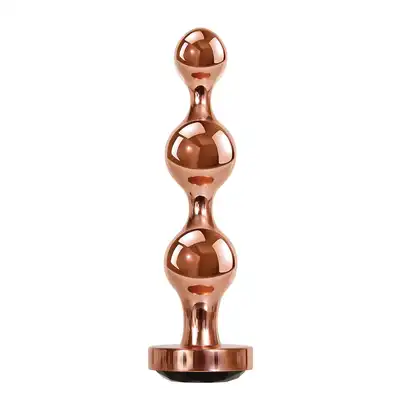 Gender X - Gold Digger L. Duży, elegancki i stylowy. Metalowa wtyczka analna w kolorze rose gold z czarnym klejnotem w podstawie. 