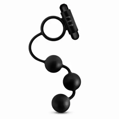 Anal Adventures - Platinum Anal Beads Ultrasilk. Koraliki analne z mocno wibrującym ringiem erekcyjnym. Odkryj nowe doznania!