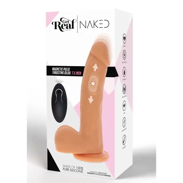 Get Real Naked - Magnetic Pulse Thrusting  USB. Realistyczny wibrator z ruchem posuwistym i mocną przyssawką. 