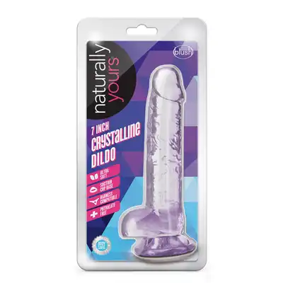 NATURALLY YOURS  7" CRYSTALLINE DILDO  AMETHYST