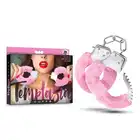 Temptasia - Cuffs Pink.  Niegrzeczne i urocze kajdanki z różowym futerkiem i kluczykami