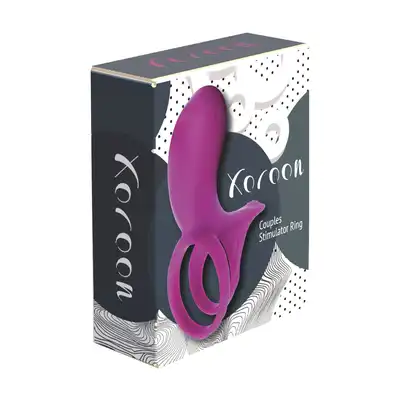 Xocoon - Couples Stimulator Ring USB. Niesamowity wibrujący ring dla par ze stymulatorem wejścia pochwy i łechtaczki 