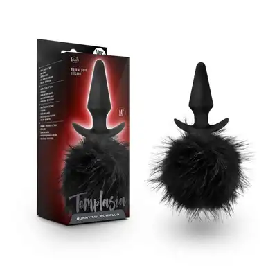 Temptasia - Bunny Tail Plug. Wtyczka analna z futrzanym ogonem króliczka. Satynowy korek z uroczym ogonkiem.