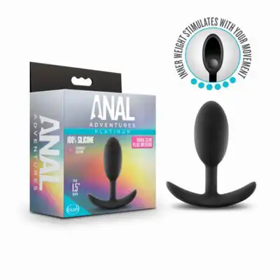 Anal Adventures - Vibra Slim M. Plug analny z metalową kuleczką w środku. Silikon utwardzany platyną 