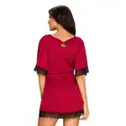 Obsessive - Sensuelia Peignoir L/XL - zmysłowy szlafrok w ognistym, czerwonym kolorze