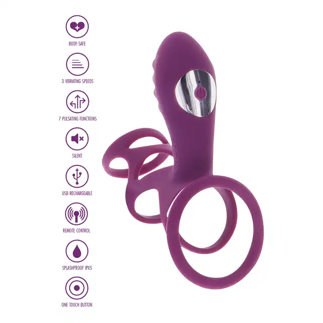 ToyJoy - Happiness Halo Halo C-Ring Sleeve. Ring na penisa z wibrującym stymulatorem łechtaczki. Doświadczcie razem nowych przyjemności z seksu