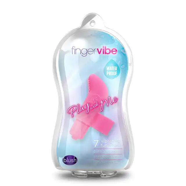 Blush - Play With Me. Mini wibrator na palec do stymulacji łechtaczki. Wiele trybów wibracji prowadzi do wielu orgazmów