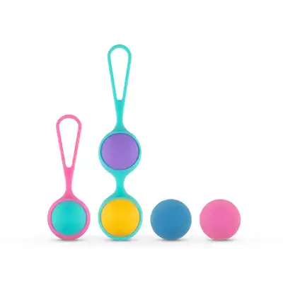 PMV20 - Vito Kegel Ball Set. Kolorowy progresywny zestaw treningowy kulek gejszy. Super jakość