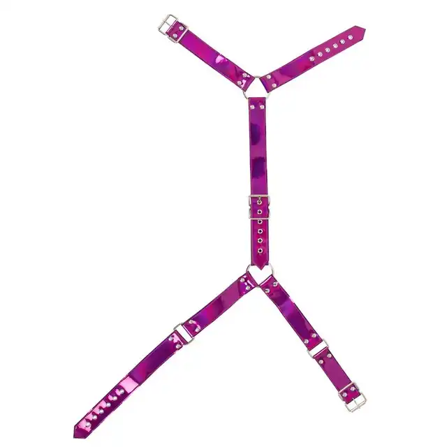 Bad Kitty - Harness Pink S-L. Seksowna i odważna błyszcząca uprząż w kolorze fuksji. 