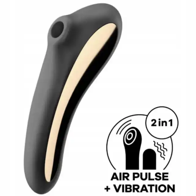 Satisfyer - Dual Kiss Black. Kompaktowy i elegancki wibrator ciśnieniowy i puntu G. Dwa niesamowite urządzenia w jednym.