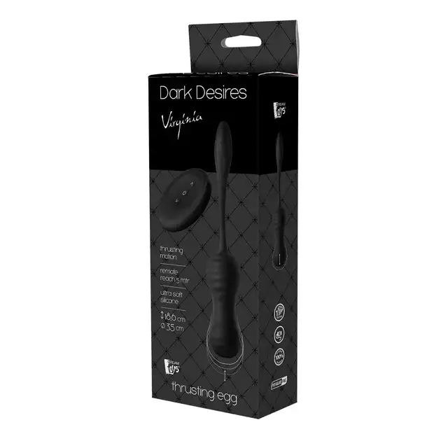 Dark Desires - Virginia. Wibrujące jajeczko z funkcją ruchu posuwistego. Sterowany przyciskiem lub pilotem. Całkowita innowacja na rynku zabawek erotycznych