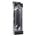 Master Series - AD425 Mamba Black. Czarna przedłużka na penisa 16,2 cm. Bardzo estetyczna z ringiem pod jądra!