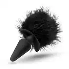 Temptasia - Bunny Tail Plug. Wtyczka analna z futrzanym ogonem króliczka. Satynowy korek z uroczym ogonkiem.