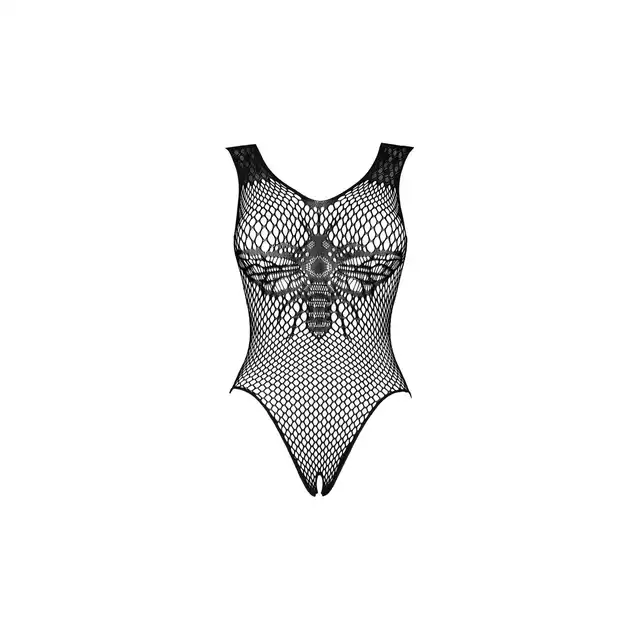 Obsessive - B134 body S/M/L. Zmysłowe body z unikalnym wzorem i seksownie prześwitującą siateczką 