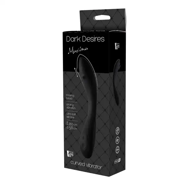 Dark Desires - Maxima. Prążkowany wibrator z ruchomym koralikiem. Podwójna stymulacja punktu G - wibracje i zmysłowy masaż