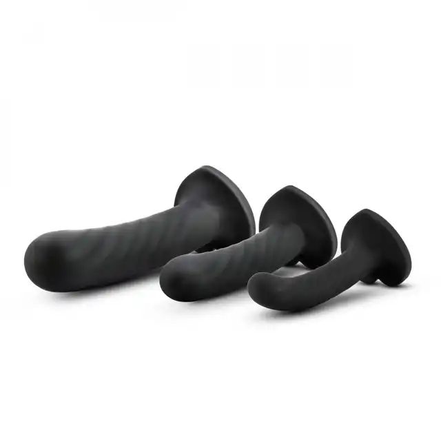 Temptasia - Twist Kit. Zestaw trzech dild o spiralnej strukturze z podstawą w kształcie serca. Stymulujący zestaw treningowy