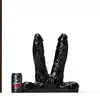 All Black - Teamwork Black. Ekstremalne podwójne dildo, idealne do użytku w parze. Dla fanów intensywnej penetracji.
