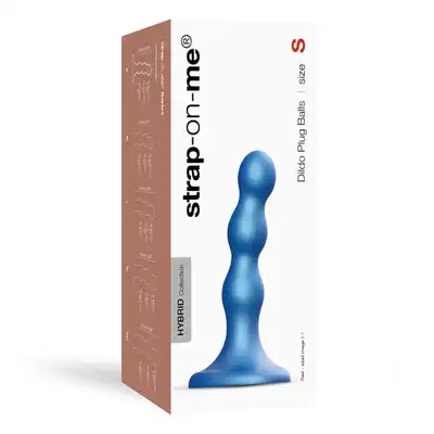 Strap-On-Me - Dildo Plug Balls S Blue - luksusowe dildo o unikatowym kształcie dla jeszcze większej przyjemności