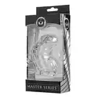 Master Series - Detained Soft Chastity Cage. Klatka na penisa ze specjalnym otworem na końcu, by nic nie ograniczało Twoich wytrysków