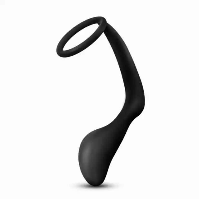 Anal Adventures - Cock Ring Plug. Zatyczka analna z ringiem na penisa z silikonu platynowego. Świetny masaż prostaty
