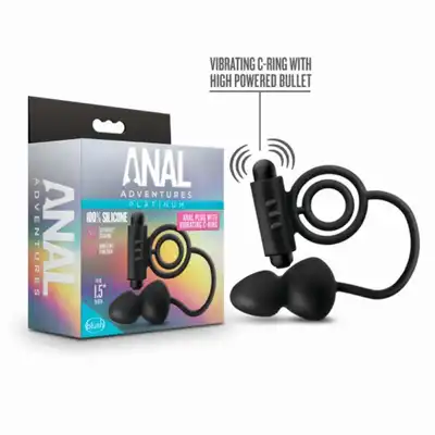 Anal Adventures - Platinum Anal Plug. Ultra wibracje i silikon. Zatyczka i plug analny 