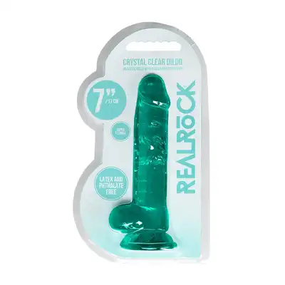 7"" / 19 cm Realistic Dildo With Balls - Turquoise