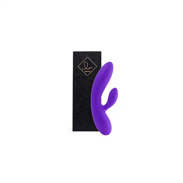 FeelzToys - Lea Purple Glitter - wibrator z króliczkiem do perfekcyjnej stymulacji. Dwa silniki sterowane niezależnie 