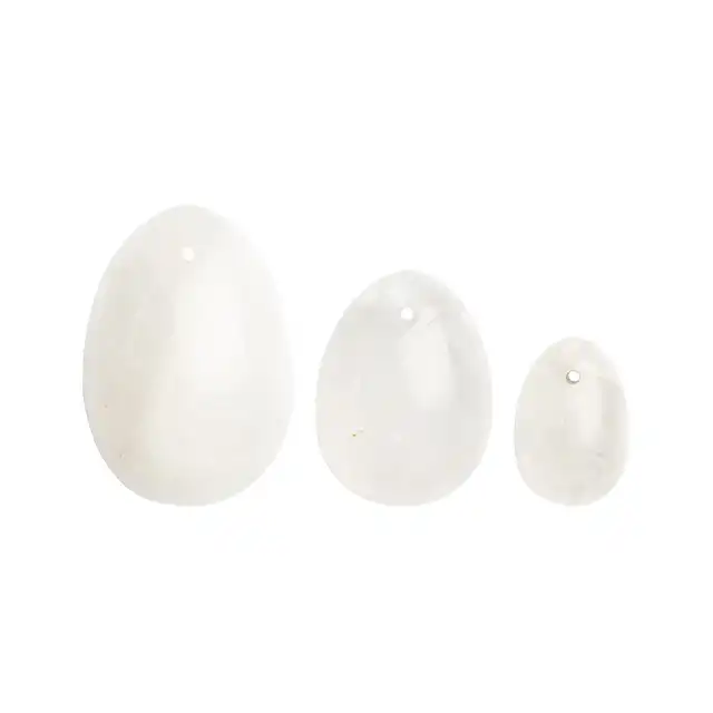 La Gemmes - Yoni Egg Set Clear Quartz - ekskluzywne jajeczka wykonane z kamieni szlachetnych. Noś jako biżuterię 