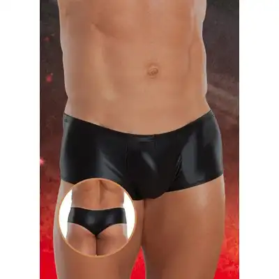 SoftLine - Thong 4485 L. Czarne męskie stringi, które podkreślą Twoje atuty. Rozmiar: L